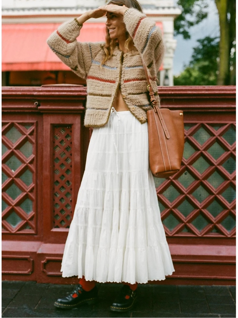 Christy dawn the Darby White Tiered Maxi Skirt - Picture 9 of 10